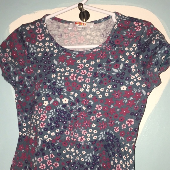Girls size 5 / 6 floral casual short sleeve dress - Picture 5 of 14